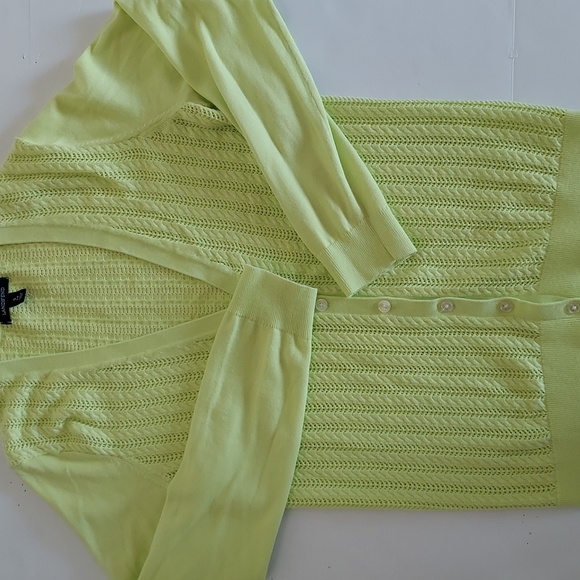 Lands' End Sweaters - LANDS END Lime Green Ladies Cardigan Sweater Sz Small Size 4-6